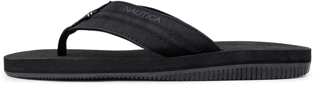 Мужские шлепанцы Nautica для душа - удобная водонепроницаемая пляжная обувь с открытым носком (средняя/широкая ширина), черный — фото 2
