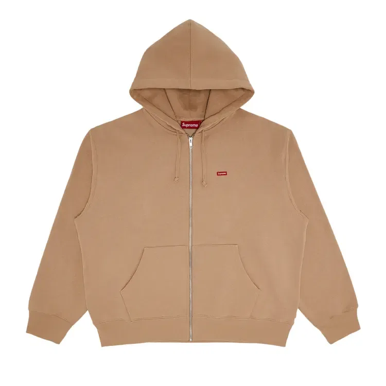 Толстовка на молнии с капюшоном Supreme Small Box, светло-коричневый