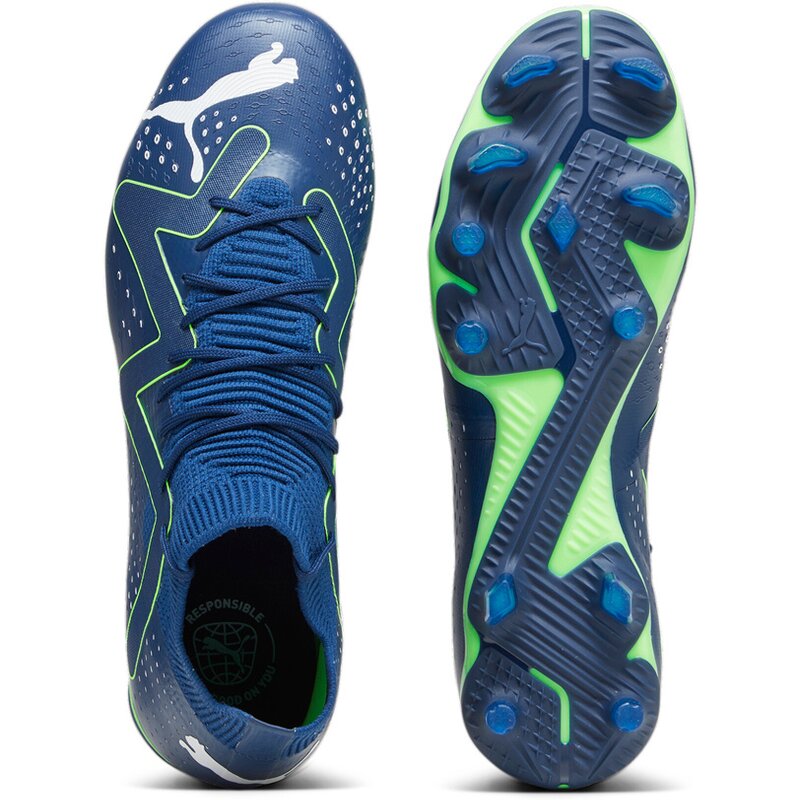 Футбольные бутсы для игры на траве будущего матча fg/ag Puma, цвет persian blue-puma white-pro gr — фото 2