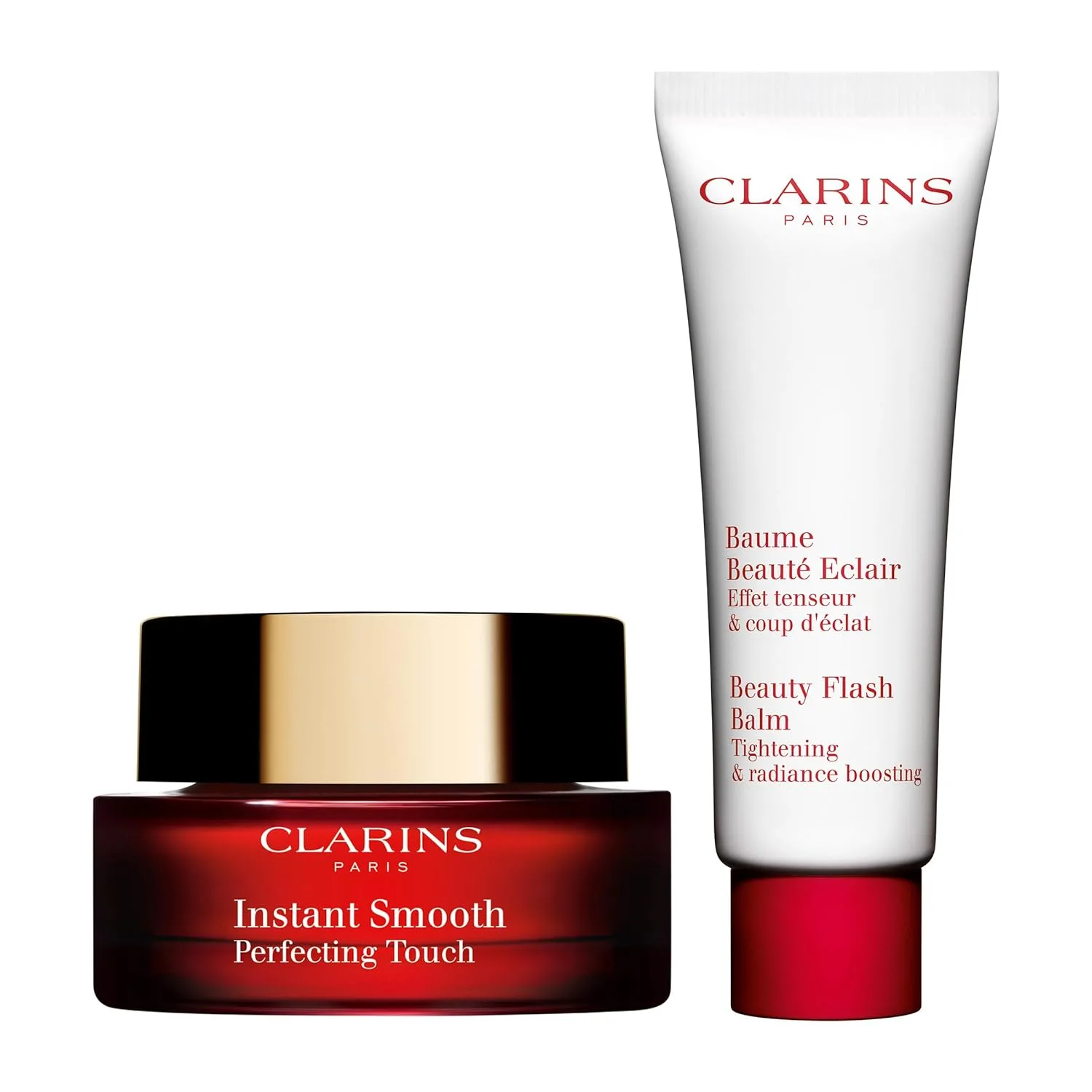 Clarins Instant Smooth Face Primer и Beauty Flash Balm набор | Разглаживающий праймер для лица | 3-в-1 крем для сияния, база под макияж или 10-минутная маска | Для всех типов кожи