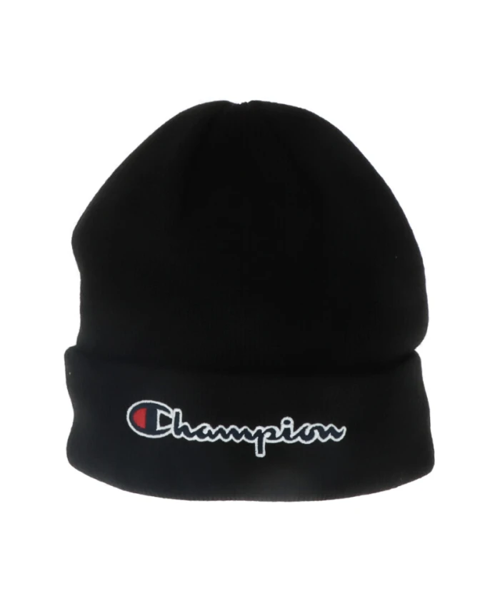 

Женская акриловая шапка с принтом Champion, черный