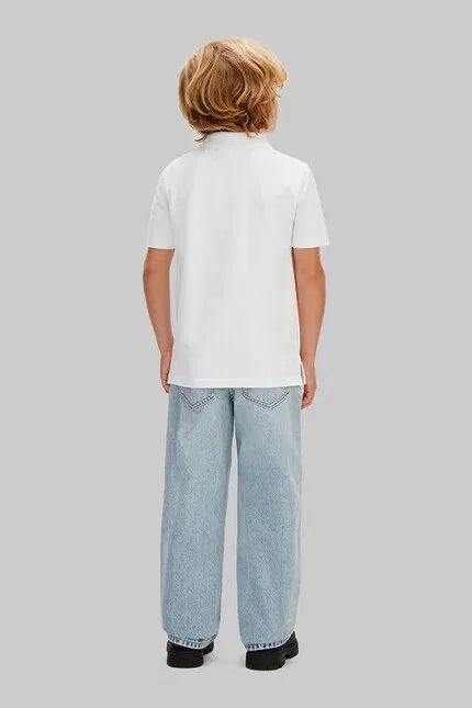 Поло хлопковое Calvin Klein Jeans, белый — фото 4