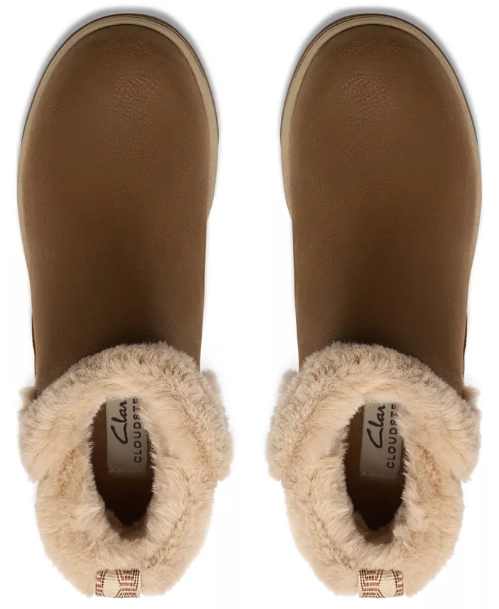 Женские ботильоны Breeze из искусственного меха Clarks, коричневый — фото 4