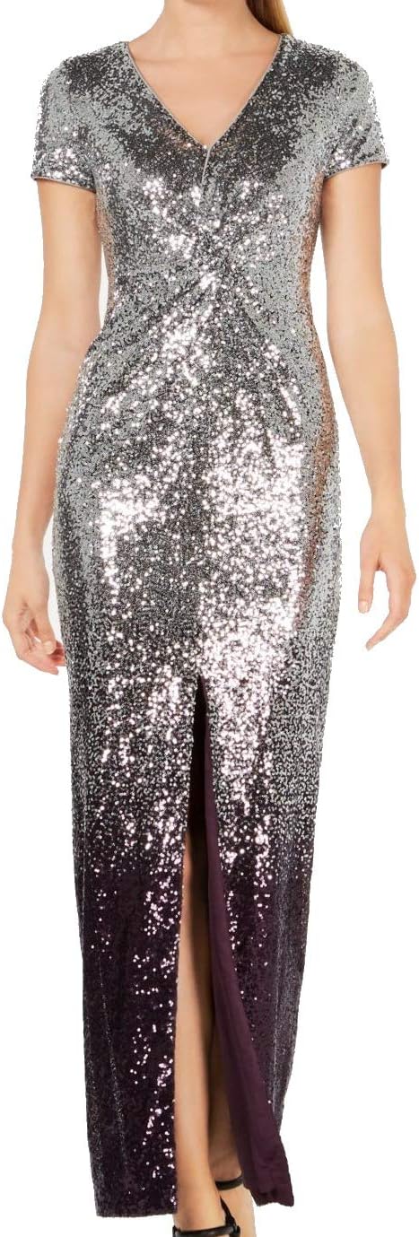 

Женское вечернее платье Calvin Klein с V-образным вырезом и пайетками, Silver