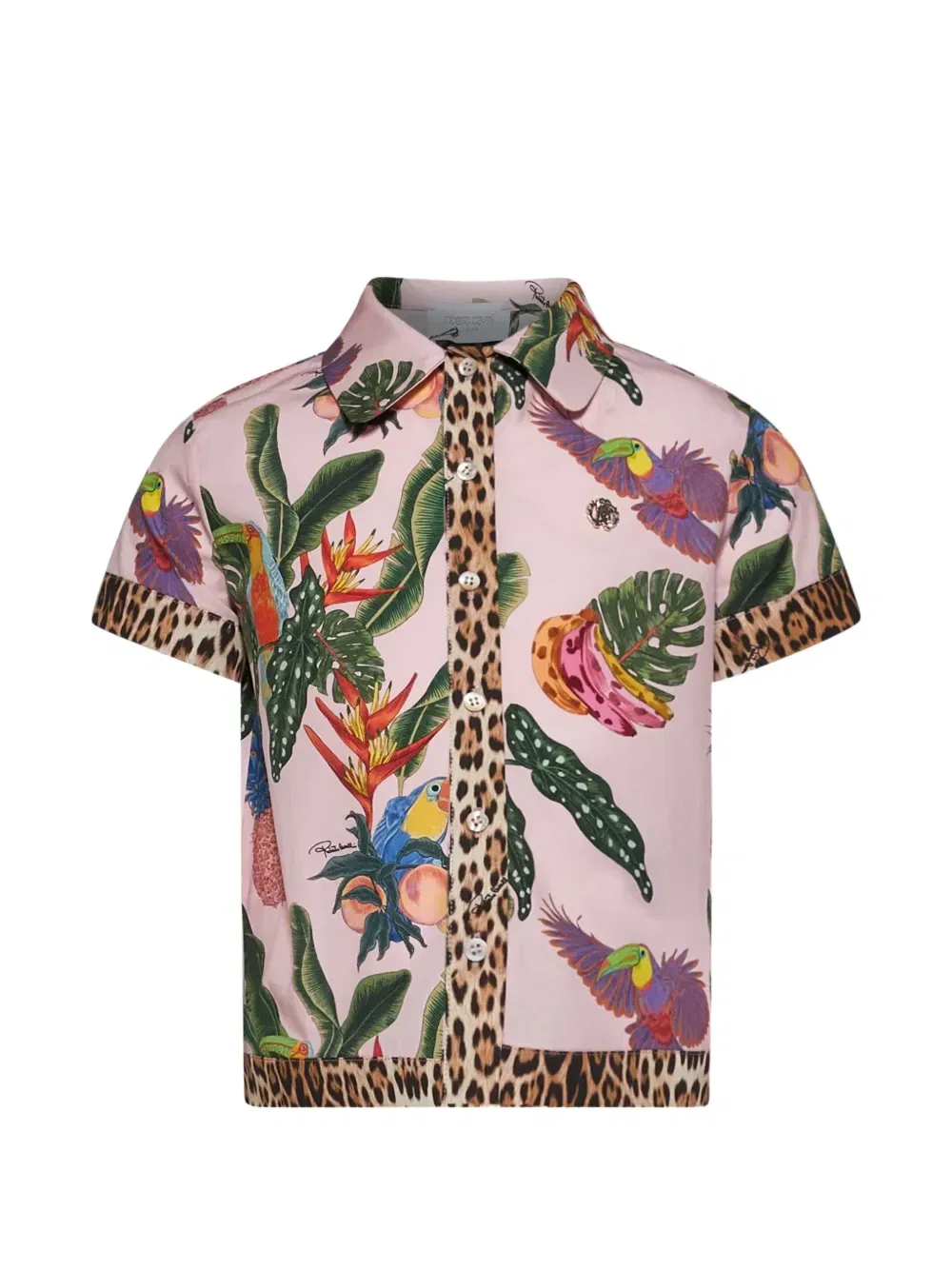 Рубашка с принтом Roberto Cavalli Junior, розовый