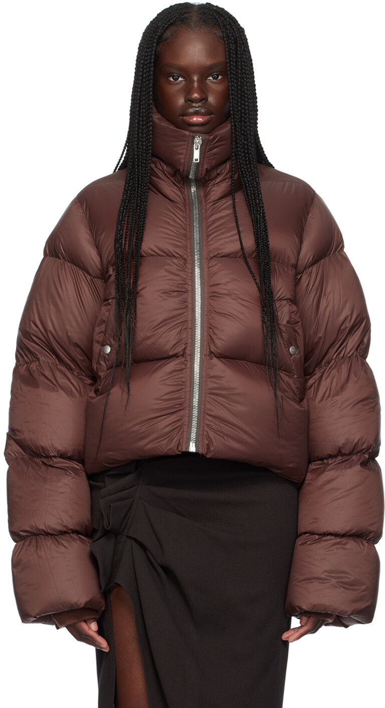 

Коричневый пуховик Porterville Turtle Rick Owens, Throat