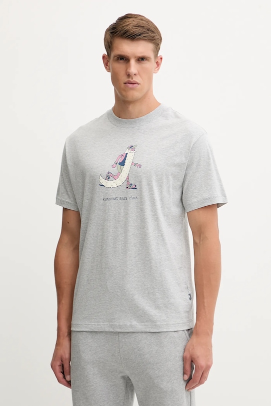 

Хлопковая футболка New Balance, серый