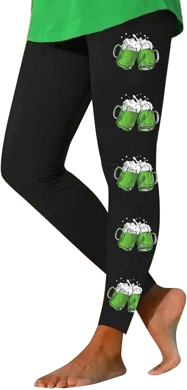 

Леггинсы St. Patrick's Day с принтом клевера Mgoohoen