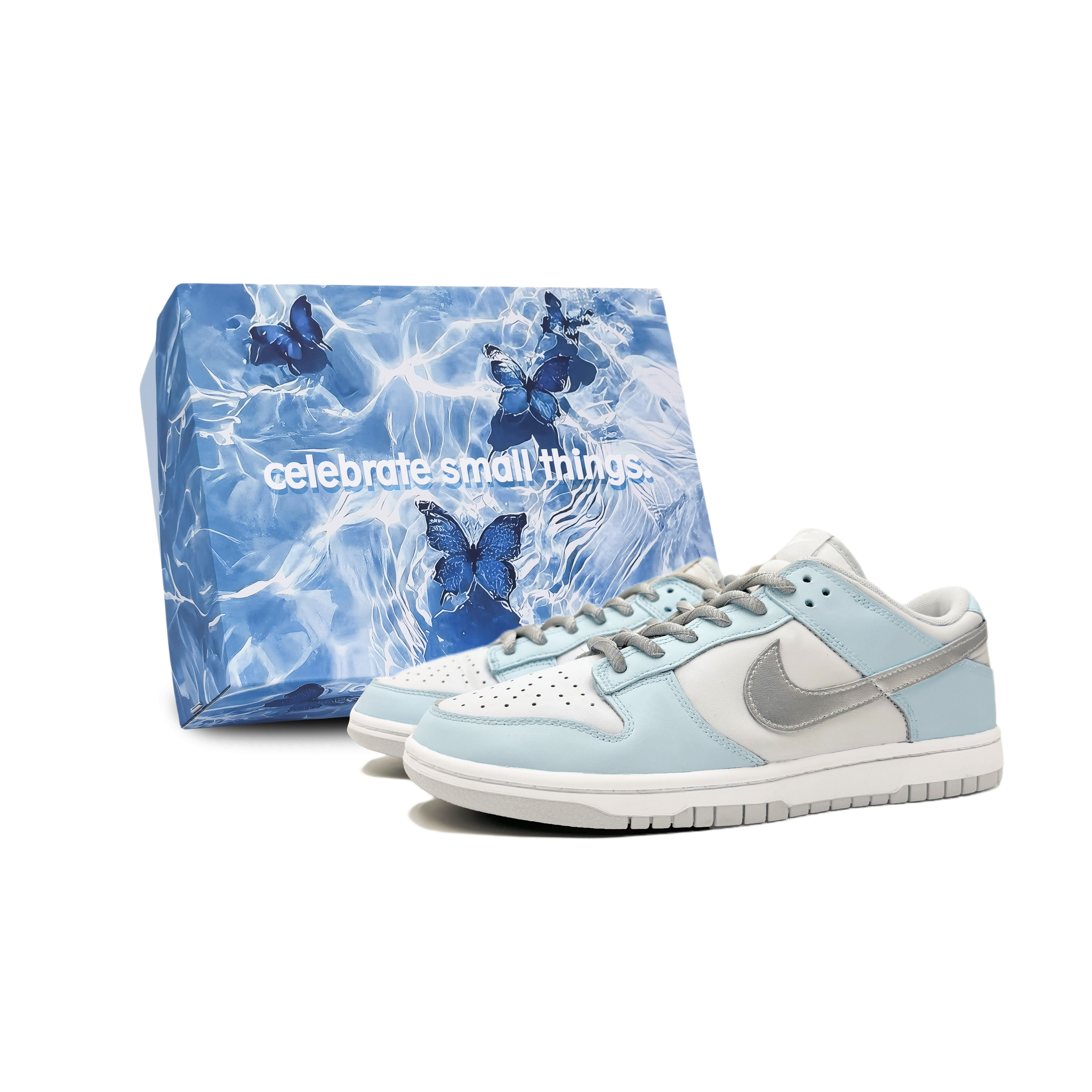 

Nike Кроссовки для скейтбординга Dunk Anti-Slip, износостойкие, низкие, мужские, сине-белые