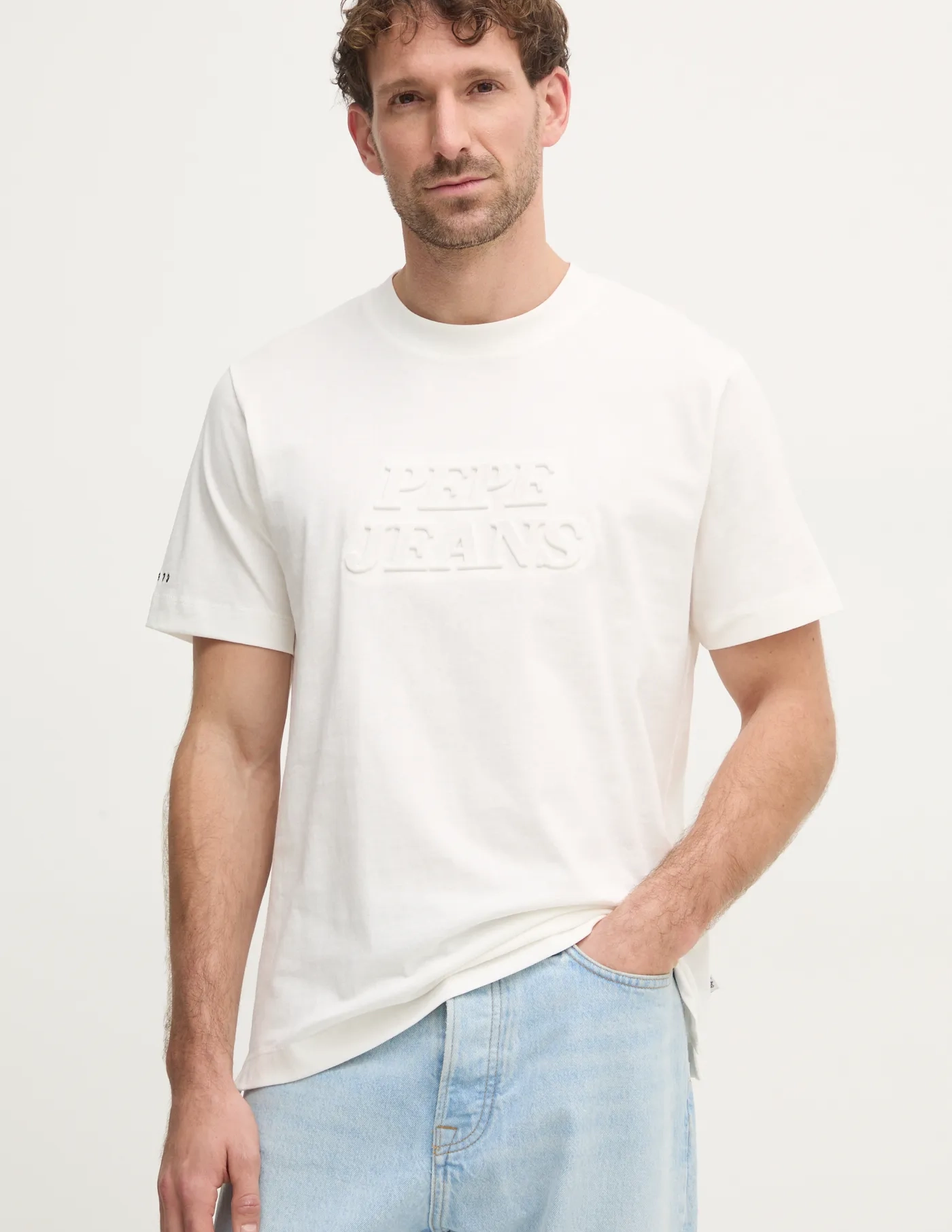 

DARIUS TEE хлопковая футболка Pepe Jeans, бежевый