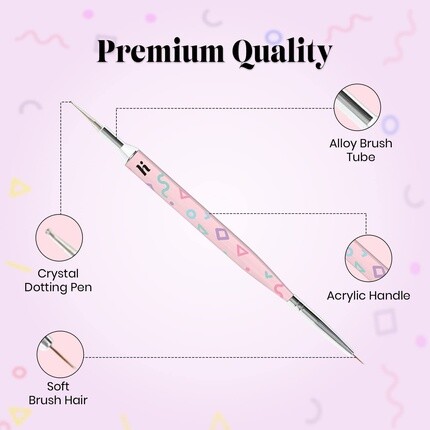 Hi-Hybrid Multibrush 2 в 1 Инструменты для дизайна ногтей для маникюра — кисть для подводки и точечный инструмент для акрилового дизайна ногтей — идеально подходят для украшения на Рождество, Хэллоуин и День святого Валентина для женщин, Hi Hybr... — фото 3