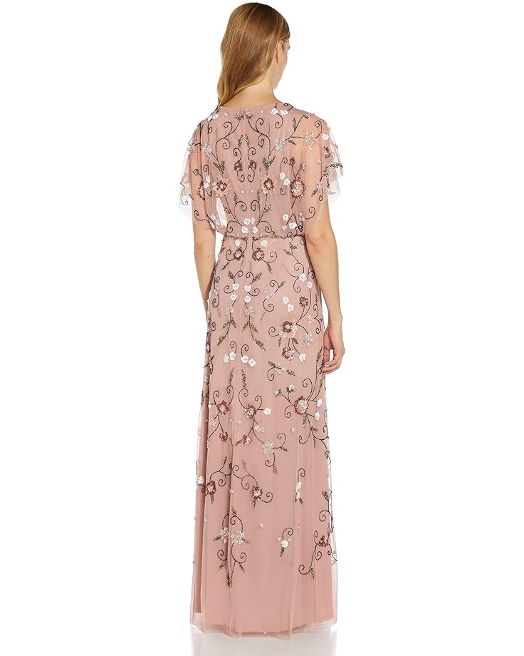 

Платье Adrianna Papell Beaded Flutter Sleeve Gown, цвет Candied Ginger