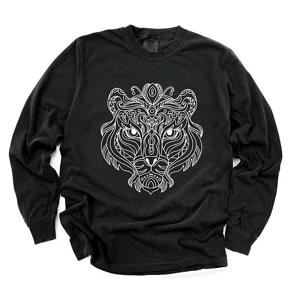 

Футболка с длинным рукавом Tiger face mandala, окрашенная в стиле garment dyed Simply Sage Market, Black, Черный, Футболка с длинным рукавом Tiger face mandala, окрашенная в стиле garment dyed Simply Sage Market, Black