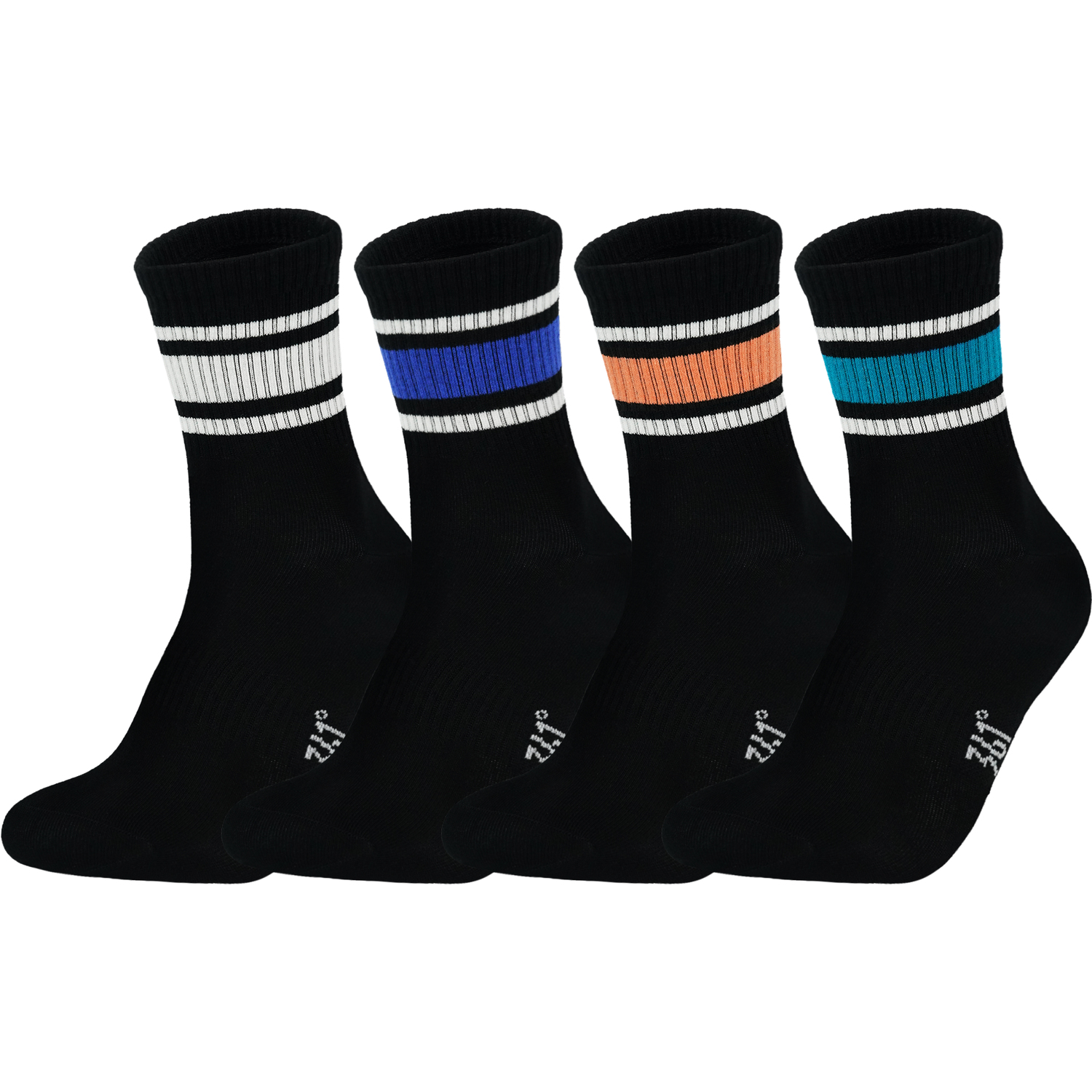 

Набор унисекс носков Crew 361°, черный белый+черный белый синий+черный белый оранжевый+черный белый зеленый