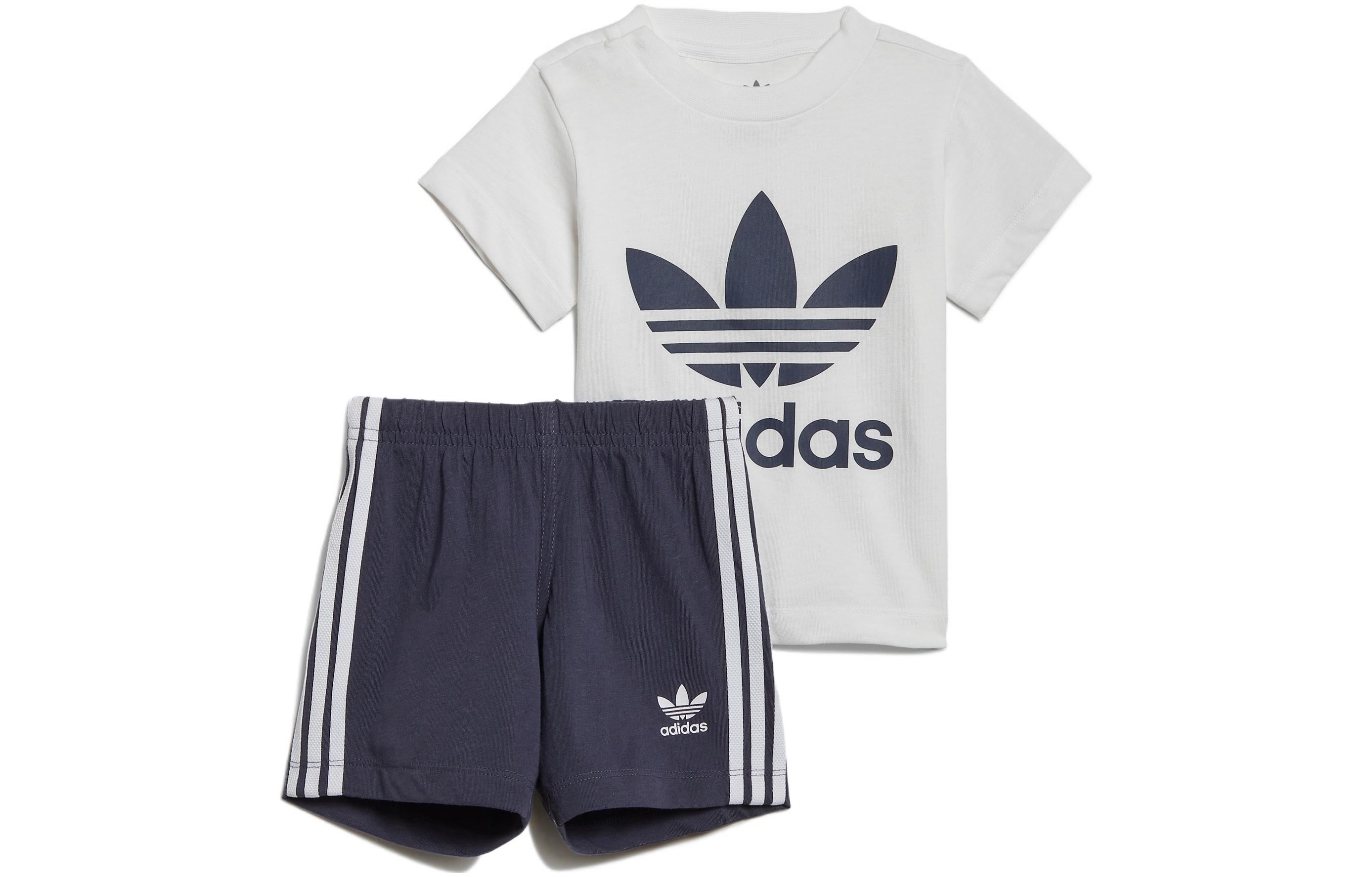 Adidas Originals Повседневная спортивная одежда с логотипом «Трелистник» белого/синего цвета для детей от 3 до 7 лет — фото 3