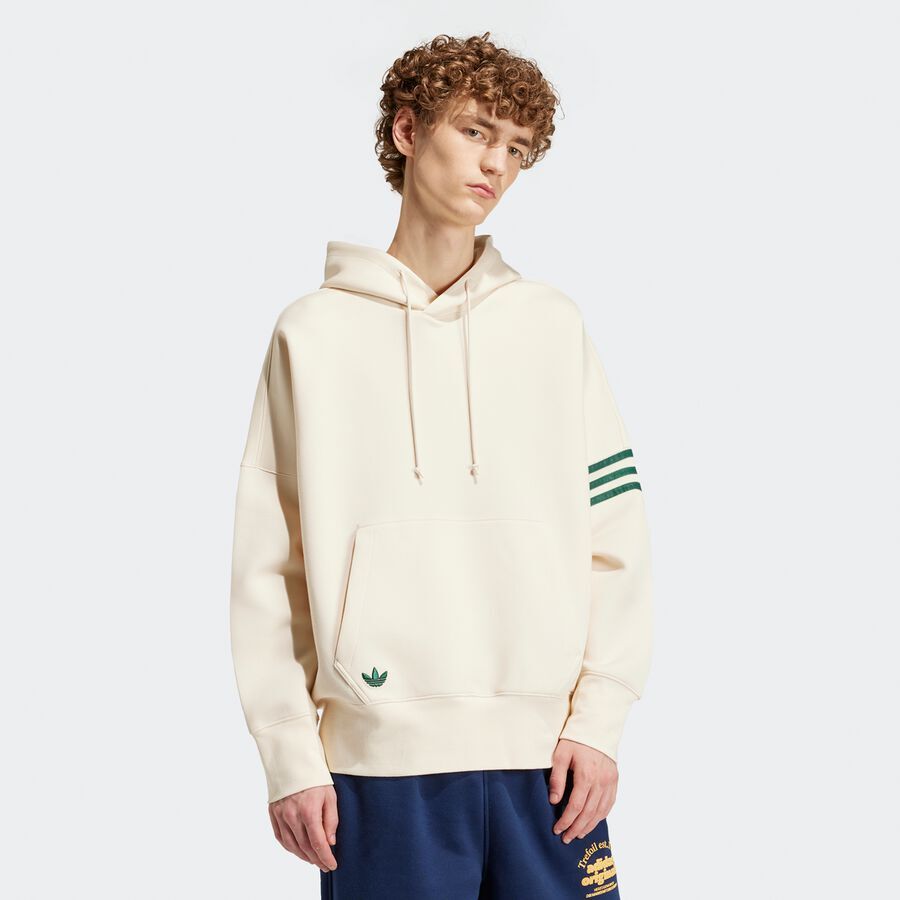 

худи adicolor Neuclassics adidas Originals, цвет wonder white/collegiate green, Серый, худи adicolor Neuclassics adidas Originals, цвет wonder white/collegiate green