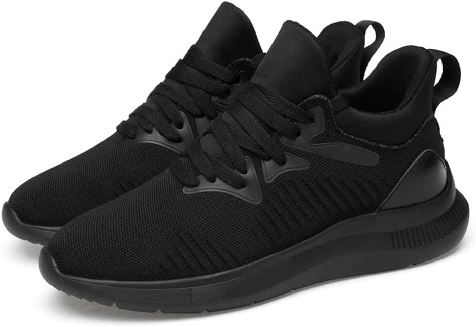 

Мужские туфли на платформе, на 3,15'' выше, модные кроссовки на шнуровке, дышащие, с невидимым увеличением роста, спортивная обувь Ygceeia, черный