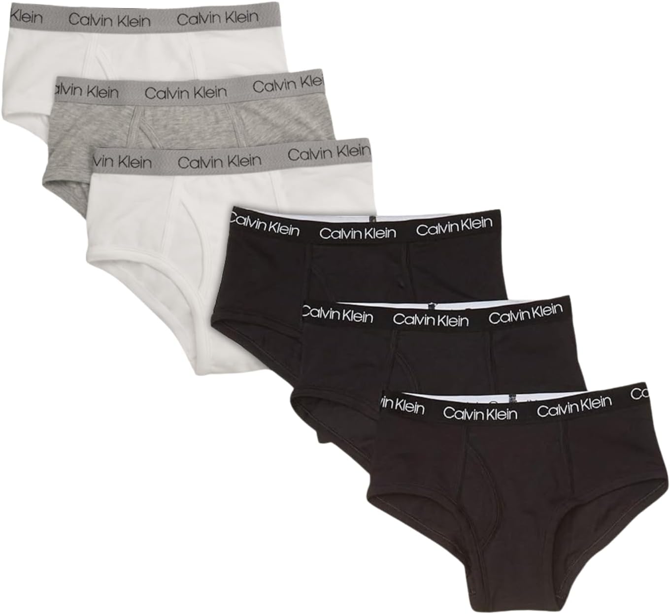 

Трусики Calvin Klein для мальчиков, современные, хлопковые, разных цветов, упаковка 6 шт., White / Heather Grey / Black