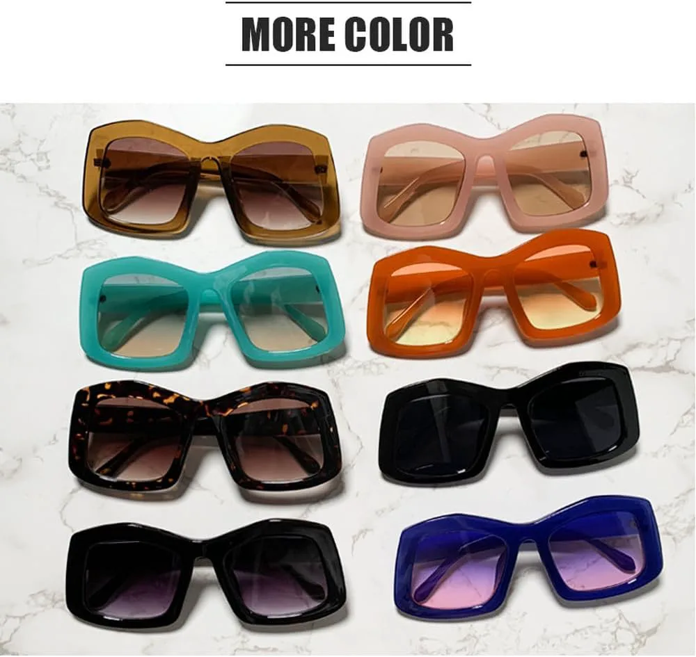 

Большие солнцезащитные очки для женщин, модные винтажные очки в крупной оправе, мужские солнцезащитные очки с защитой от УФ-излучения UV400 TKKTLLT, Brown