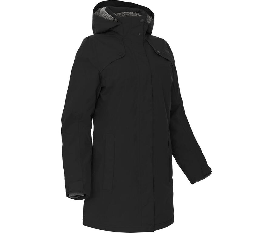 

BERGSON Зимнее пальто с плюшевой подкладкой, утеплённое, водонепроницаемость 20 000 мм водяного столба, чёрное