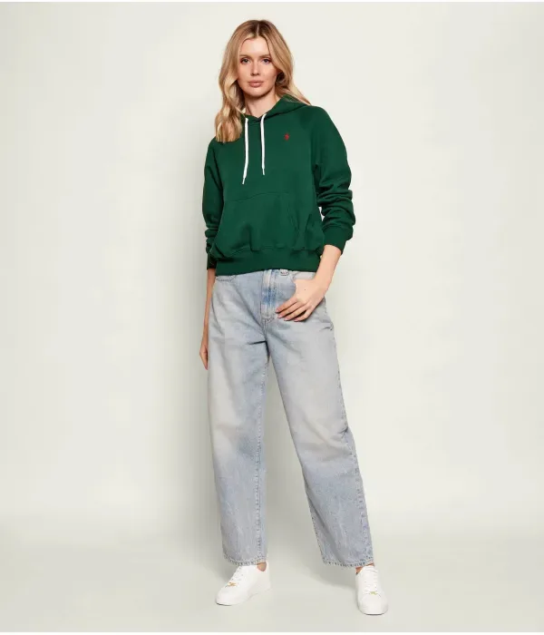 Толстовка loose fit Polo Ralph Lauren, бутылочно-зеленый — фото 2