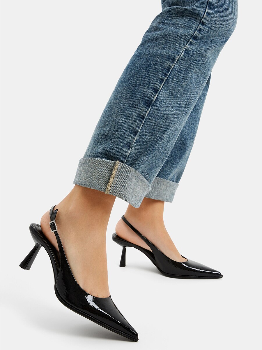 Туфли-лодочки с открытой пяткой Bershka, Black — фото 2