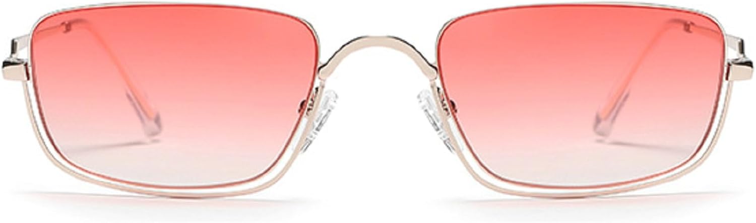 

Солнцезащитные очки в стиле ретро квадратной формы для женщин и мужчин, винтажный стиль 90-х, металлическая оправа, прямоугольные солнцезащитные очки для женщин и мужчин mincl, C1