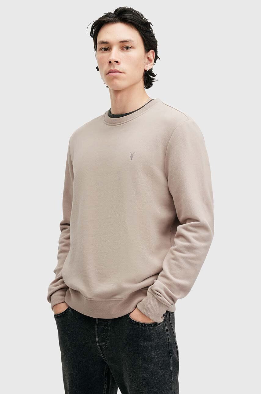 

Хлопковая толстовка AllSaints RAVEN CREW, бежевый