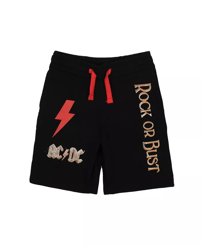Мальчиковый набор: футболка с коротким рукавом ACDC Rock Or Bust и шорты для отдыха - XXL AC/DC, черный — фото 3