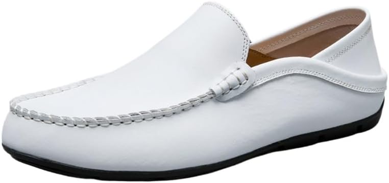 

Мужские премиальные лоферы Hhhchpm из натуральной кожи, удобные слипоны, дышащие туфли, модные тапочки, белый