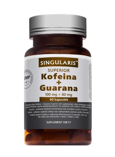 

Singularis, Superior Caffeine + Guarana, Добавка , 60 капсул