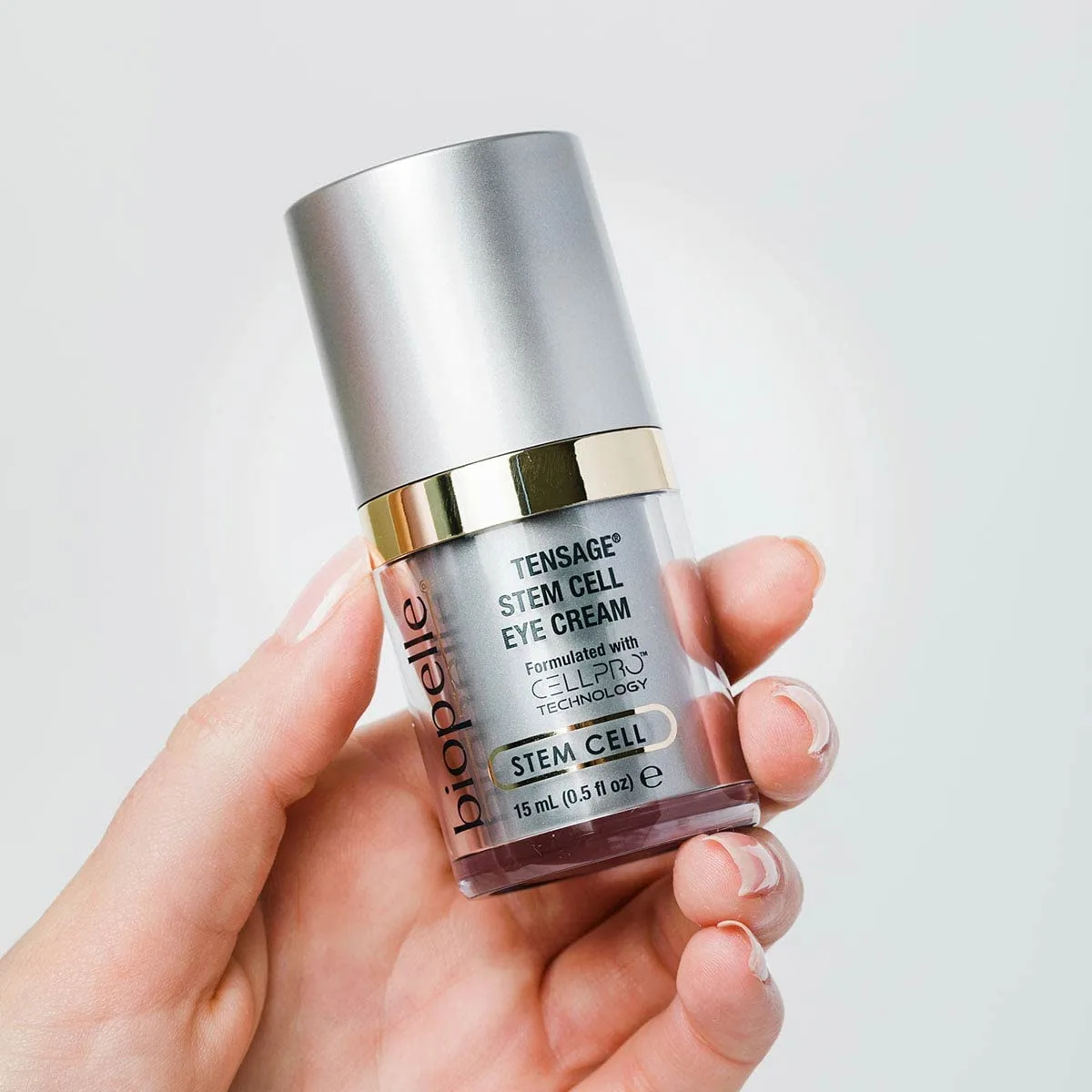Крем для глаз Biopelle Tensage Stem Cell Eye Cream, крем для области под глазами от темных кругов, отечности и мешков, с технологией CellPro, кофеином, ретинолом и пептидами, 0,5 унции. — фото 2