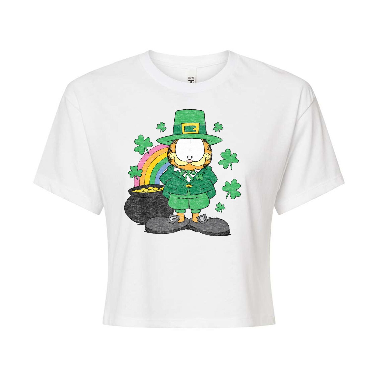 

Укороченная футболка с радужным рисунком Garfield Leprechaun для юниоров Licensed Character, белый