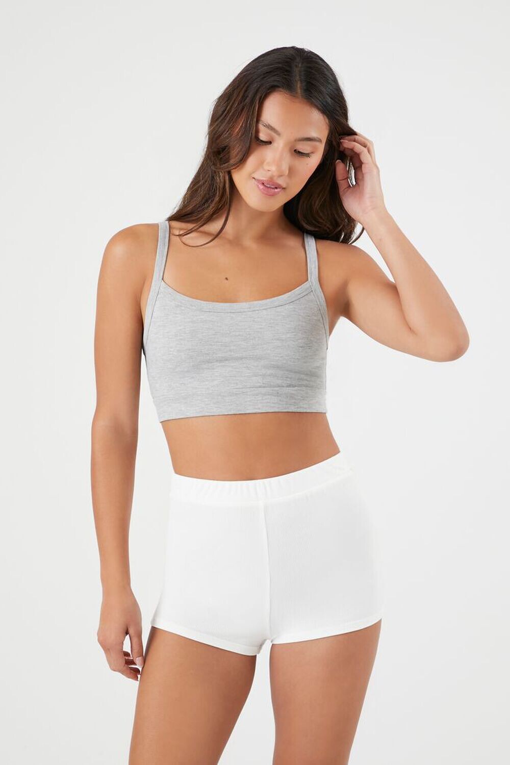 

Пижамные шорты эластичной вязки Forever 21, белый