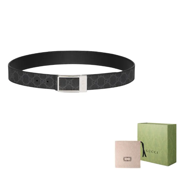 

GUCCI Ремень реверсивный с прямоугольной пряжкой, Black