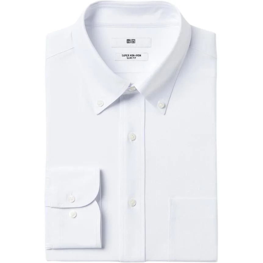 UNIQLO Рубашка мужская белая Moderate