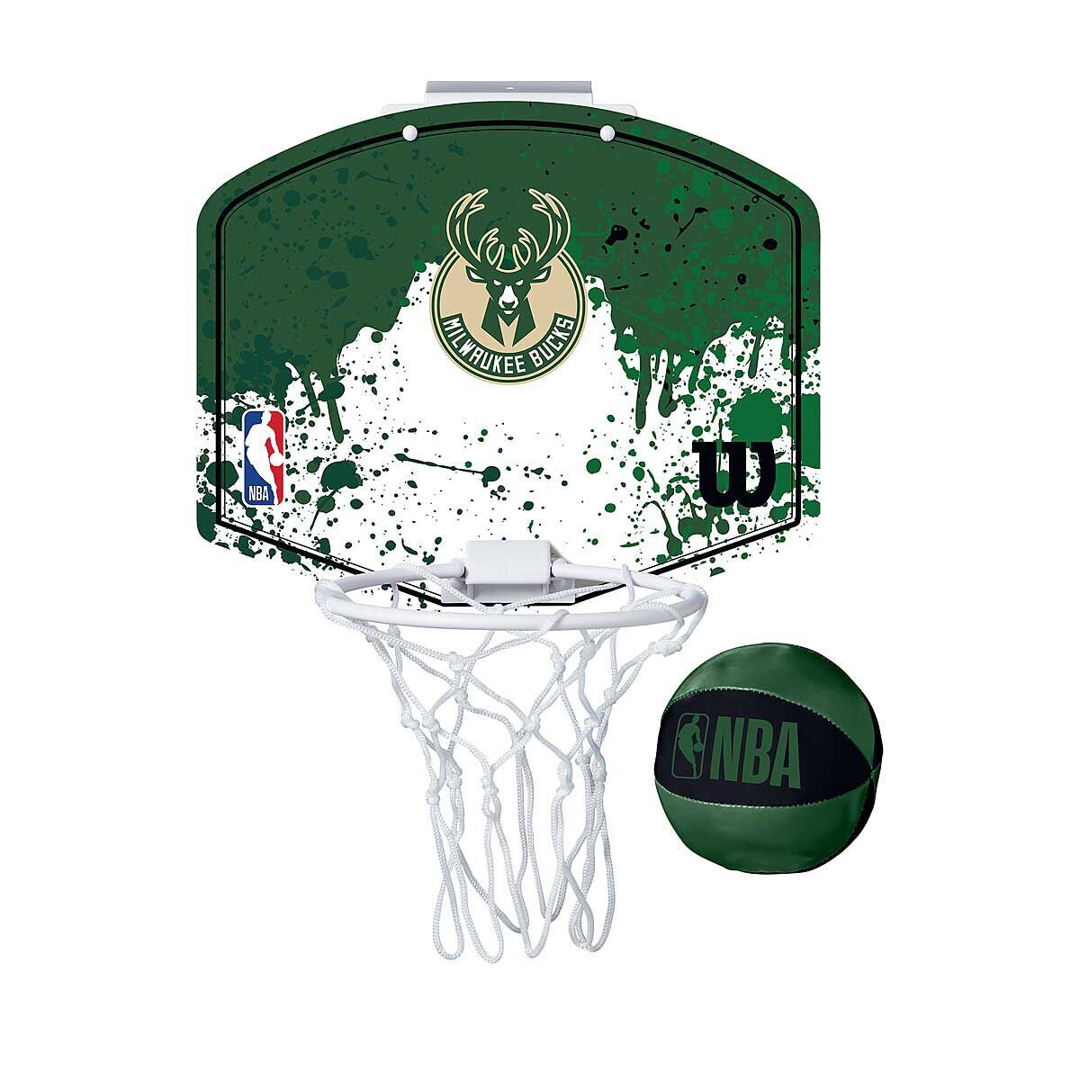 

Мини обруч команды NBA Milwaukee Bucks Wilson, темно-зеленый