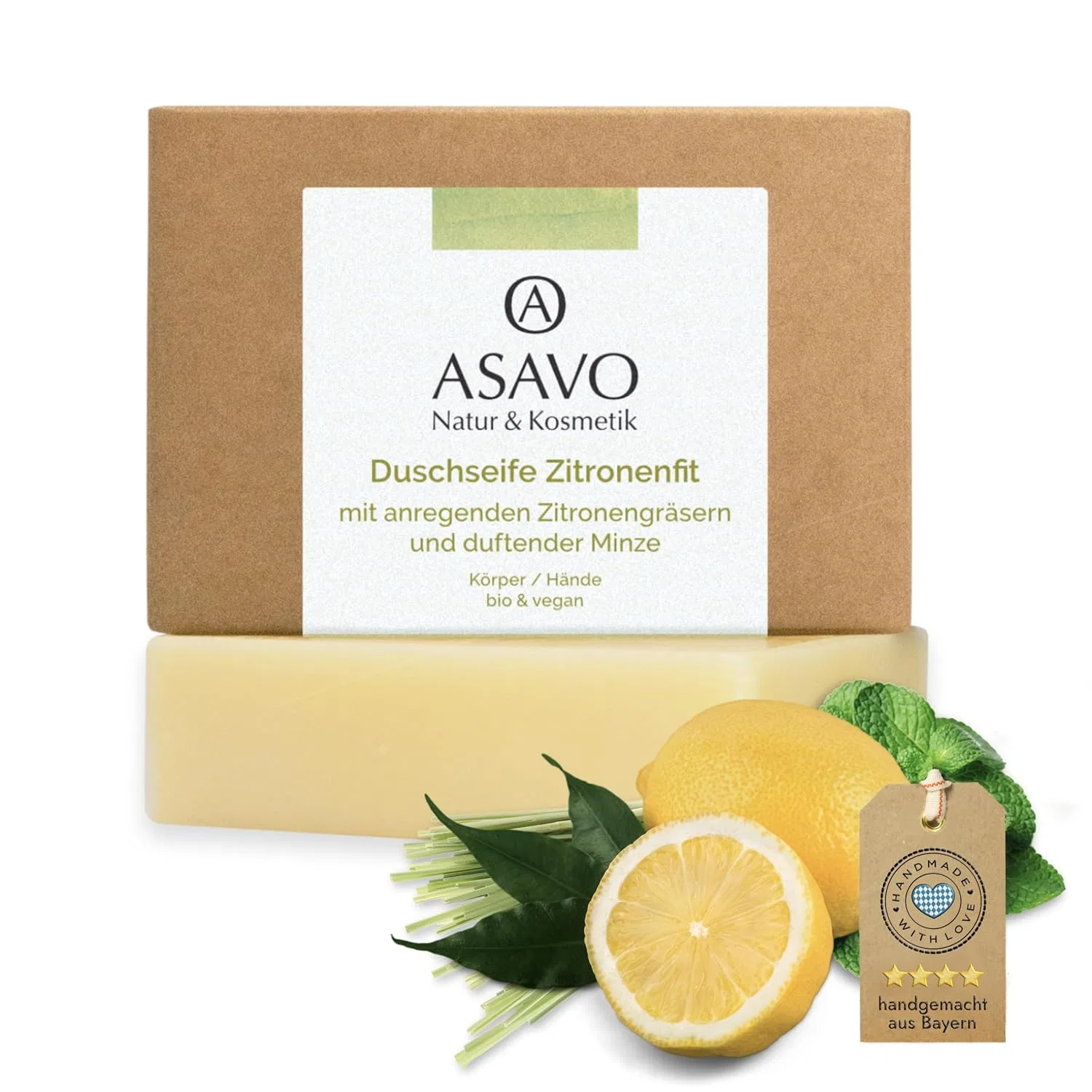 Натуральное лимонное мыло ASAVO с лемонграссом и мятой Asavo