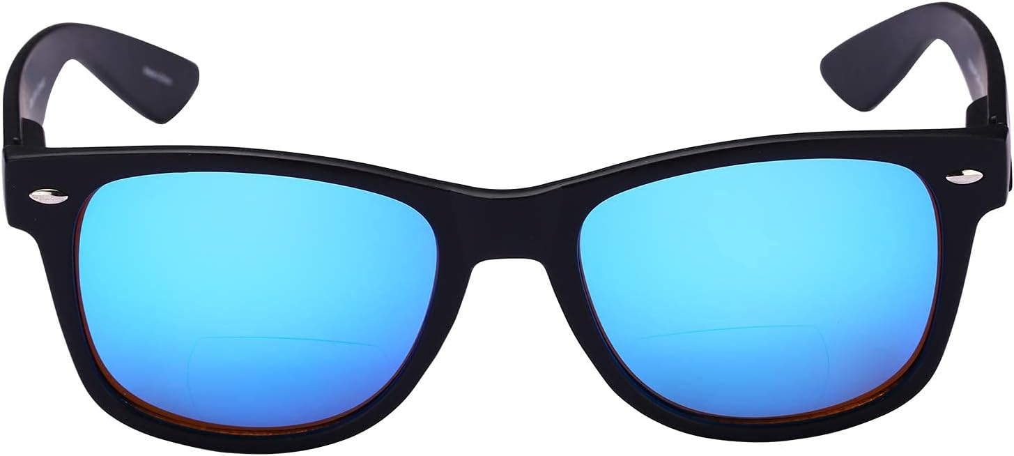 

Поляризованные бифокальные солнцезащитные очки для чтения – максимальная защита от УФ-излучения и легкий комфорт благодаря пружинным шарнирам Lovin Rays, Matte Black/Open Road Blue