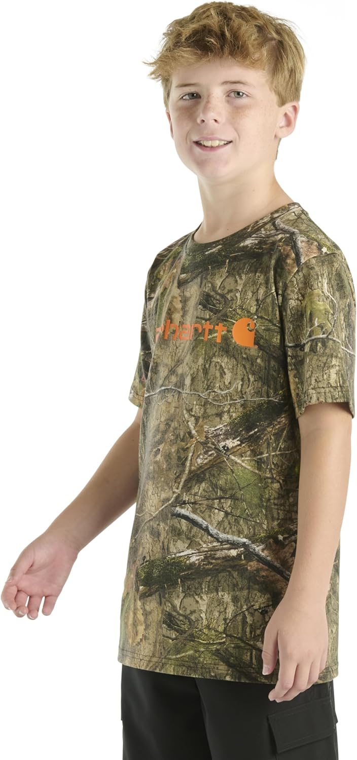 Carhartt мальчиковая футболка с коротким рукавом и логотипом, Mossy Oak Country Dna — фото 3