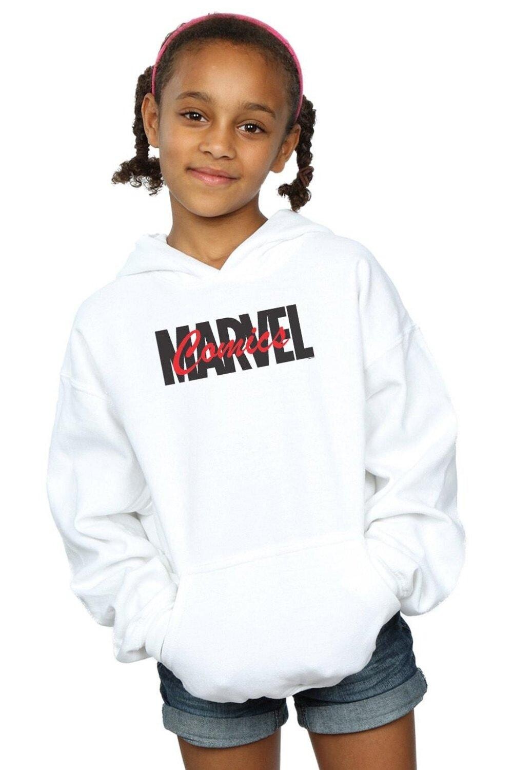 

Красное худи с логотипом в виде шрифта Marvel, белый, Красный, Красное худи с логотипом в виде шрифта Marvel, белый