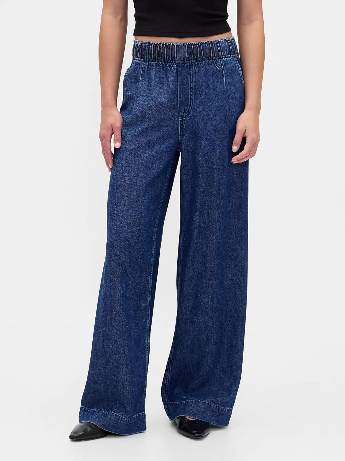 Джинсы Gap Women's Pull-on Baggy Denim, индиго — фото 2