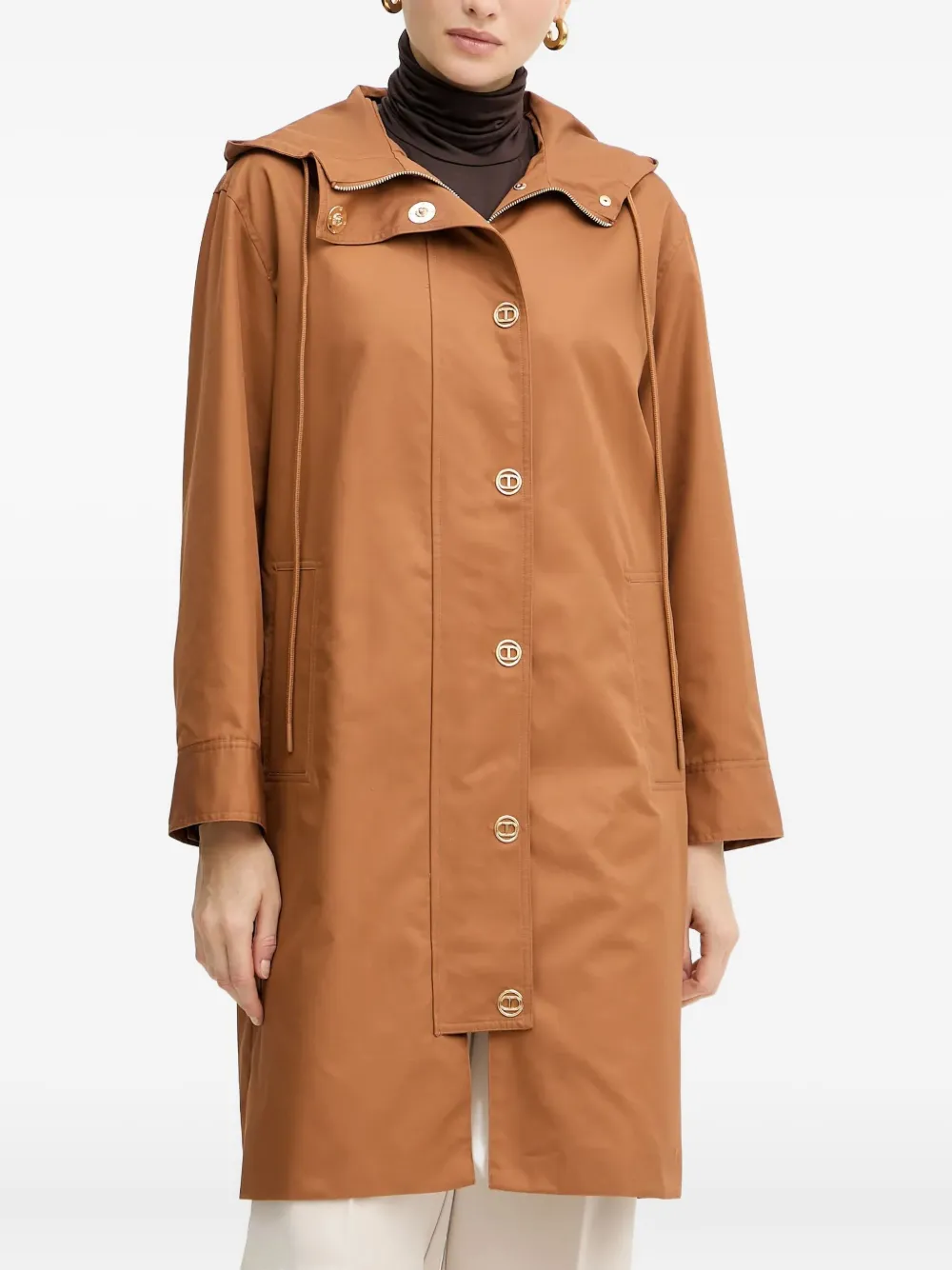 

Парка с капюшоном Twinset, коричневый