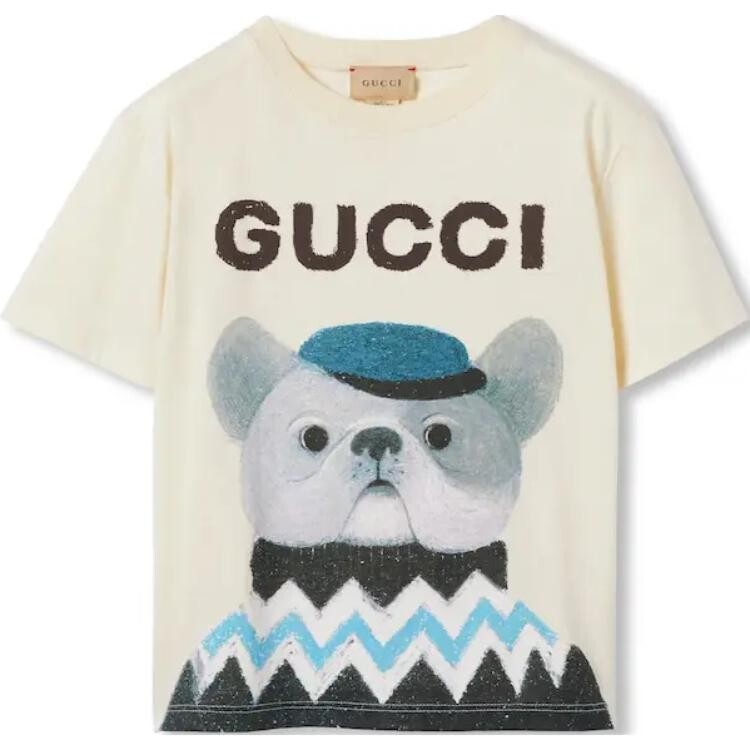 

Футболка детская Gucci с рисунком, белый / черный