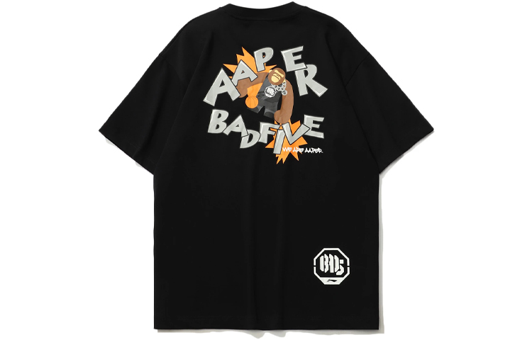 

Футболка Aape X Badfive мужская черная Lining, черный