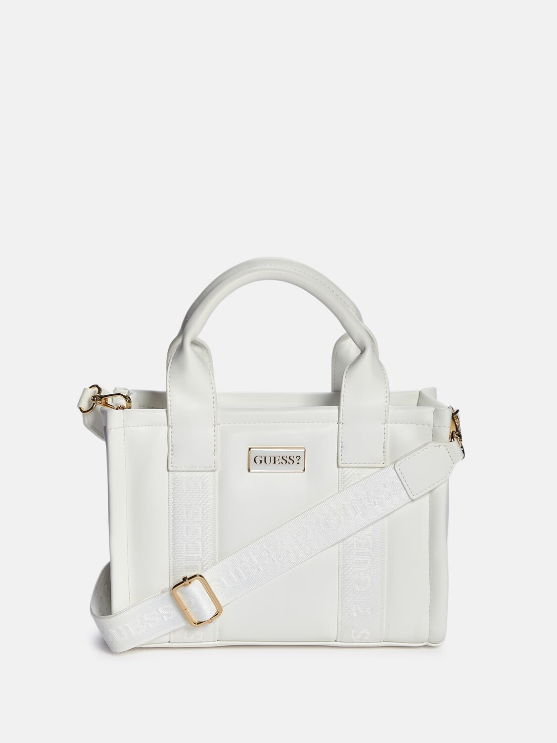 

Миниатюрная объемная сумка-тоут Millie с логотипом Guess Factory, цвет White Multi