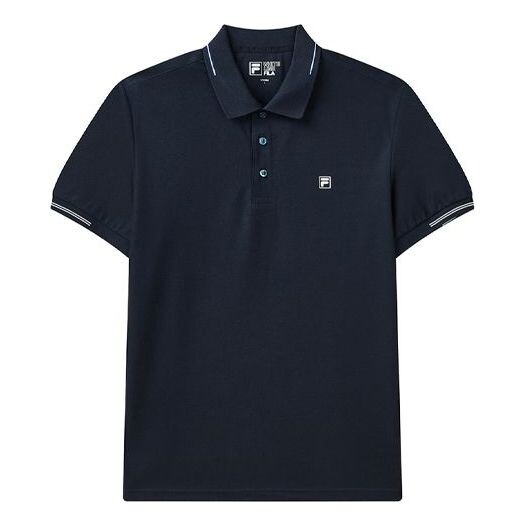 

Футболка casual solid color short sleeve polo shirt blue Fila, синий
