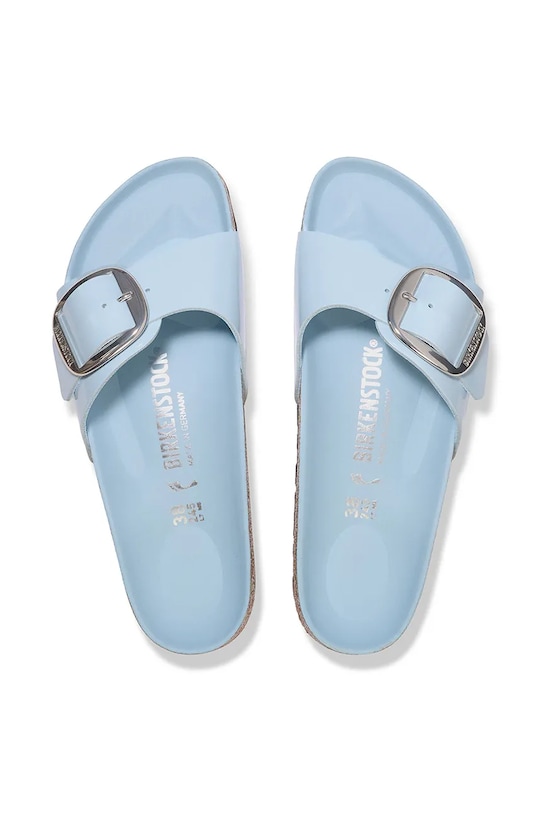 Кожаные шлепанцы Madrid с широкой пряжкой Birkenstock, синий — фото 4