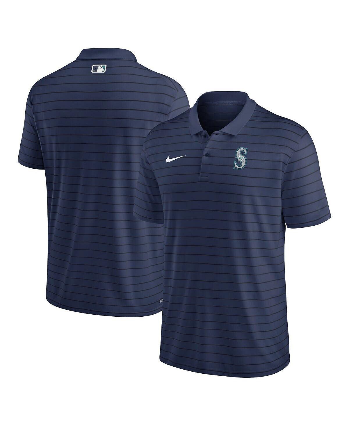 

Мужская темно-синяя рубашка-поло в полоску Seattle Mariners Authentic Collection Performance Nike