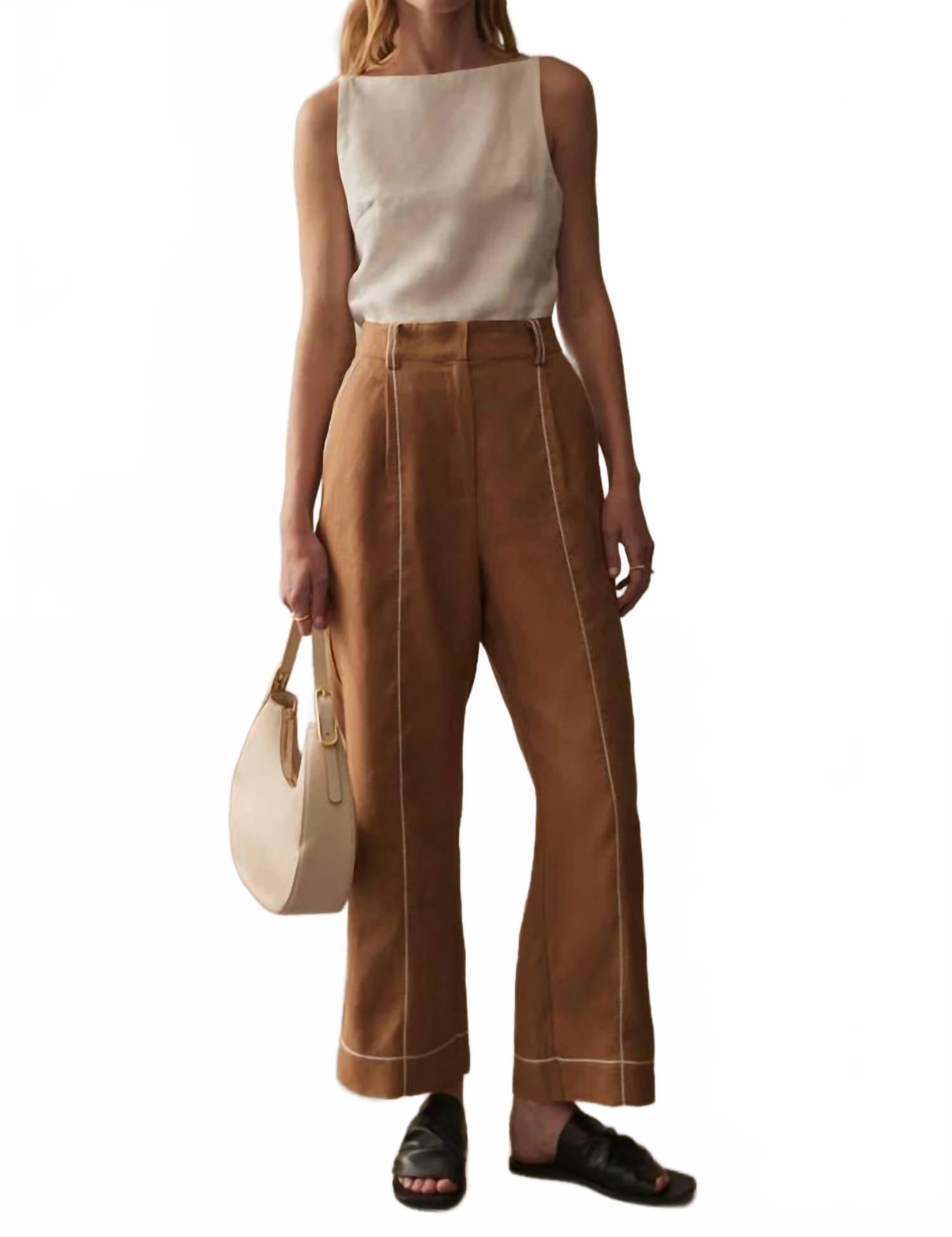 

Брюки-бананы Bentley High Rise в коричневом цвете Sancia